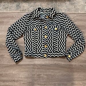 Vintage Moschino Jeans Cropped Chevron Jacket *Read Description*